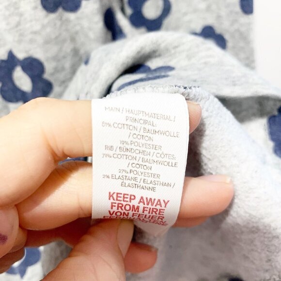 Mini Boden Long Sleeve Floral Sweatshirt Dress Size 11/12 Rainbow - Picture 8 of 11